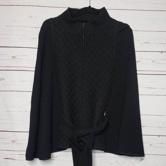 Beyond Threads Black Alpaca Wool Blend Cape